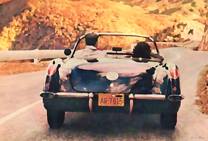 vintage cars 1959 corvette wall art