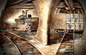 vintage chicago l train art