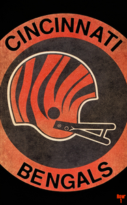 Vintage Cincinnati Bengals Helmet Art 