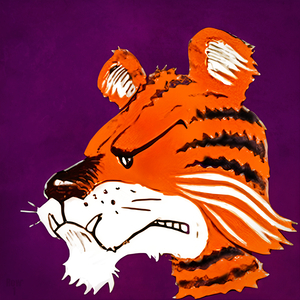 Vintage Clemson Tiger Art