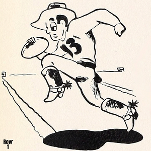 vintage cowboy football art