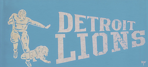 Vintage Detroit Lions Football Throwback Art
