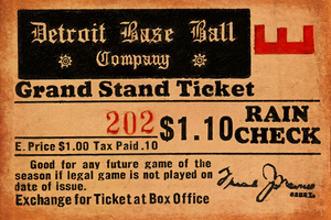 Vintage Detroit Tigers Ticket Stub Art