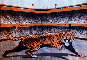 vintage detroit tigers tiger stadium art 