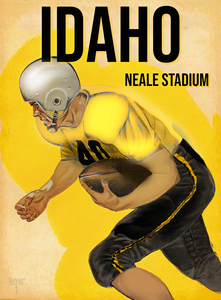 Vintage Fifties Idaho Vandals Football Art