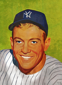 Vintage Fifties Mickey Mantle Art