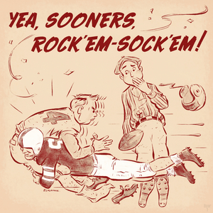 Vintage Fifties Oklahoma Football Art by Echohawk