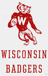 Vintage Fifties Wisconsin Badgers Football Art