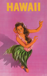 vintage hawaii travel poster art