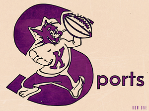 vintage k state wildcat cartoon sports art