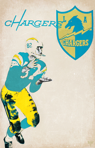 Vintage LA Chargers Throwback Art
