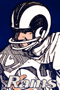 Vintage LA Rams Ticket Remix Art