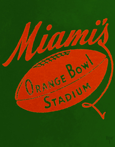 Vintage Miami Orange Bowl Stadium Art