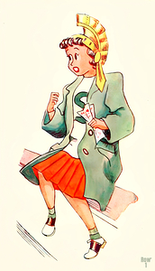 Mid 1900s Michigan State Spartan Coed Art