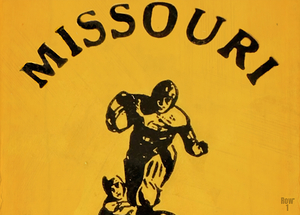 Vintage Missouri Tiger Football Art