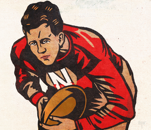 Vintage Nebraska Cornhusker Football Player