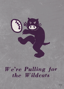 Vintage Northwestern Wildcat Cartoon Art