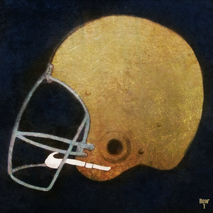 Vintage Notre Dame Football Helmet Art