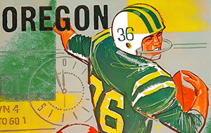 Vintage Oregon Ducks Football Art
