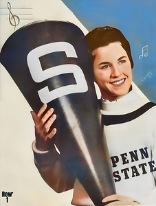 Vintage Penn State Cheerleader Art
