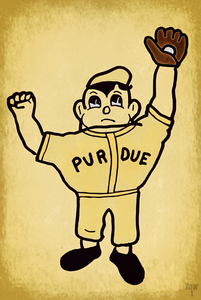 Vintage Purdue Pete Baseball Art