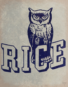 Vintage Rice Owl Mascot Art