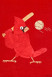 Vintage St. Louis Cardinals At Bat Art