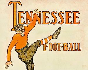 Vintage Tennessee Vols Football Player Art