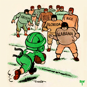 vintage tulane football cartoon art 