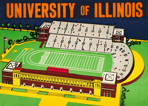 Vintage University of Illinois Football Art