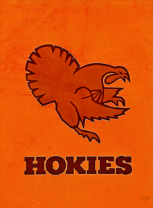 Throwback 80s Virginia Tech Hokies Art