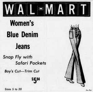 wal mart 1970s jeans ad