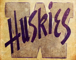 Washington Huskies Throwback Art