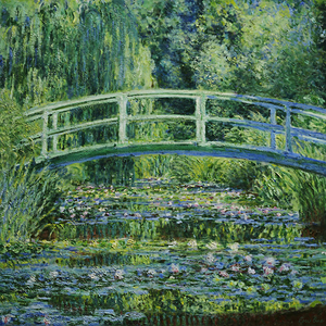 water lilies japanese bridge monet 1899