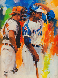 1974 Hank Aaron Art by Wayland Moore