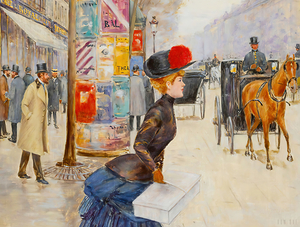 woman carrying box