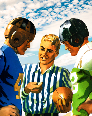1939 Coin Toss Football Art