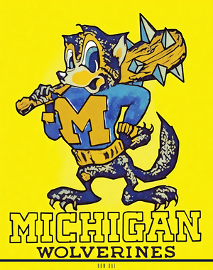 1960s Michigan Wolverine Art