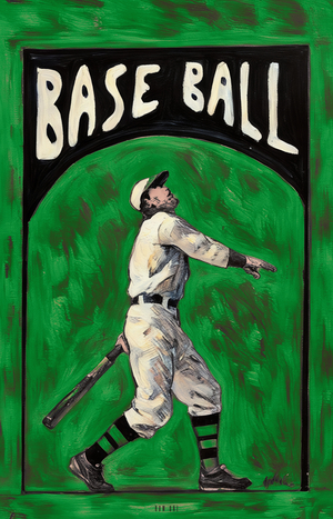 Early 1900s Ohio Bobcats Baseball Player Art