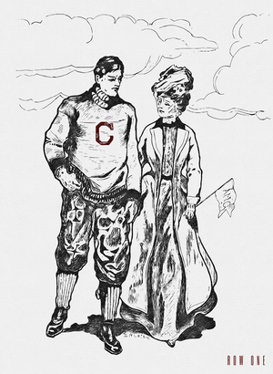 early 1900s texas am football player art