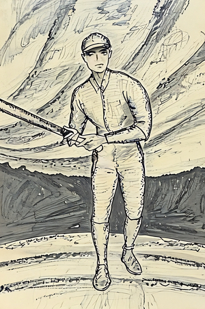 1920s Baseball Player Art