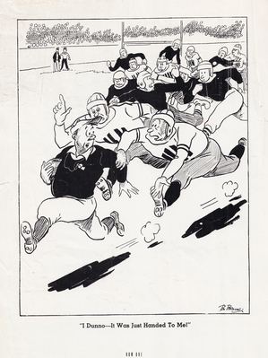 1936 Bo Brown Football Cartoon Art