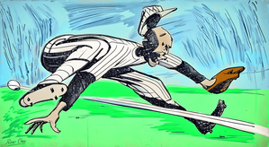 1950s Baseball Cartoon Art