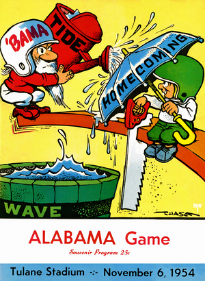 1954 Alabama vs. Tulane Football Cover Art