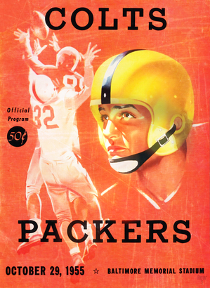 1955 baltimore colts packers program art