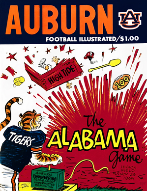 1969 Alabama vs. Auburn Iron Bowl Cover Art