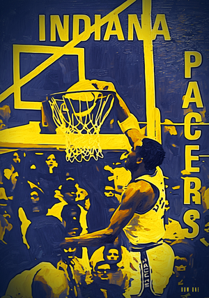 1969 Indiana Pacers Art Remix by Row One Brand