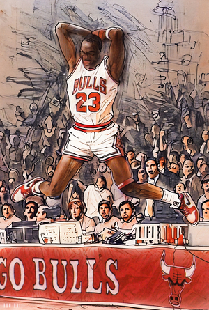 1986 Michael Jordan Celebrates Making Playoffs