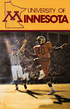 1974 Minnesota Golden Gophers Football Art