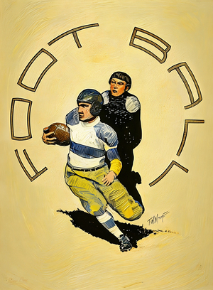 Early 1900s West Virginia Football Player Art